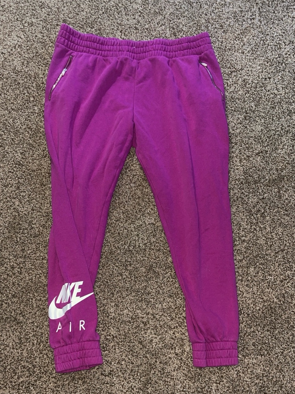 Nike Air Women's 7/8 Fleece Jogger Sweatpants Purple Berry XL